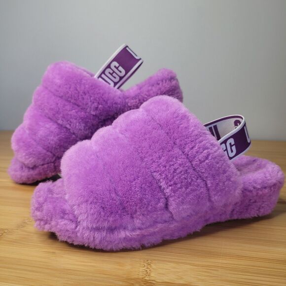ugg fluff yeah slides Womens Size 6 Youth 4 Berrylicious Purple comfy lounge - Picture 1 of 9